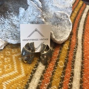 Vintage metallic winged earrings